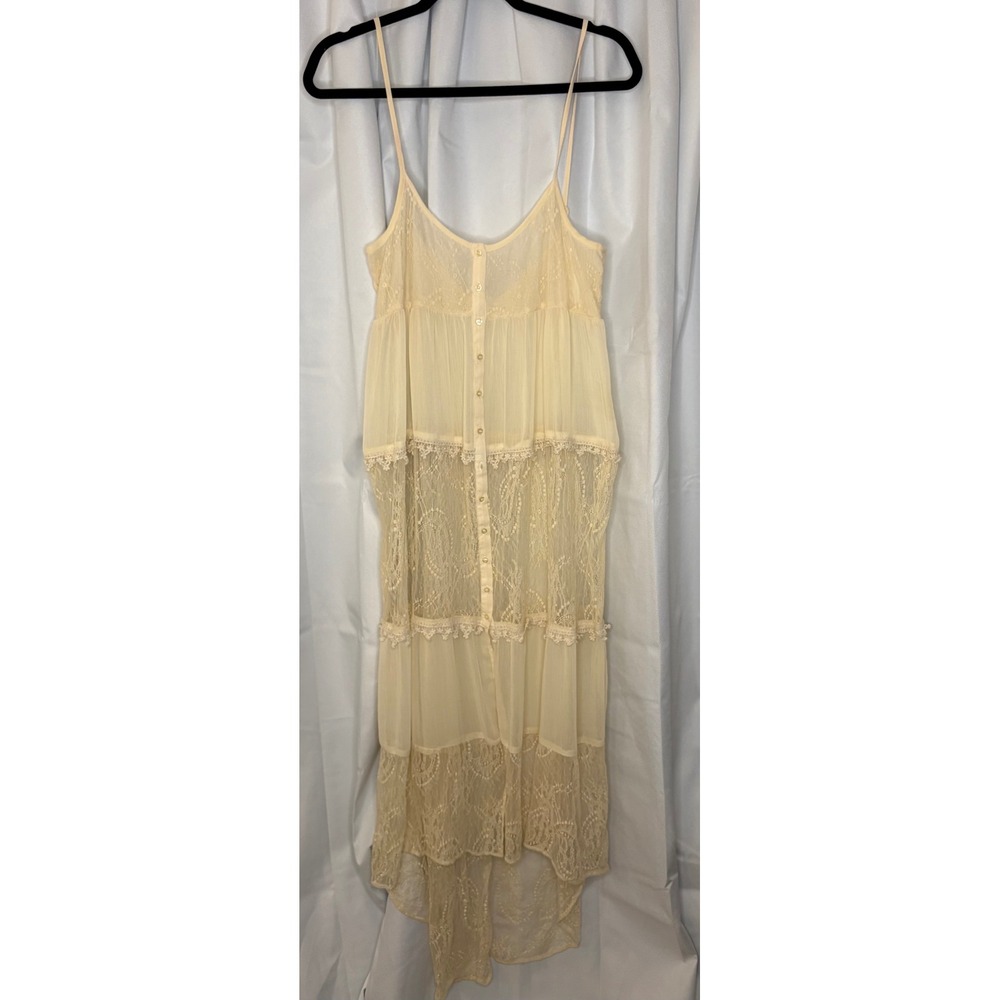 Coco & Jameson Sheer Lace Boho Cottagecore Duster Dress Festival